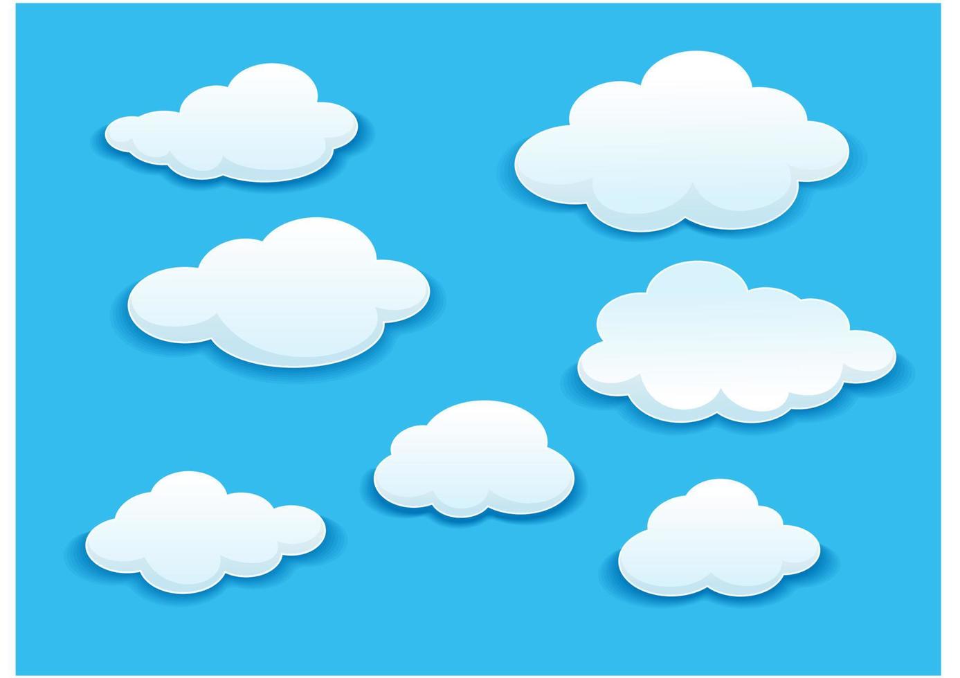 White clouds set vector