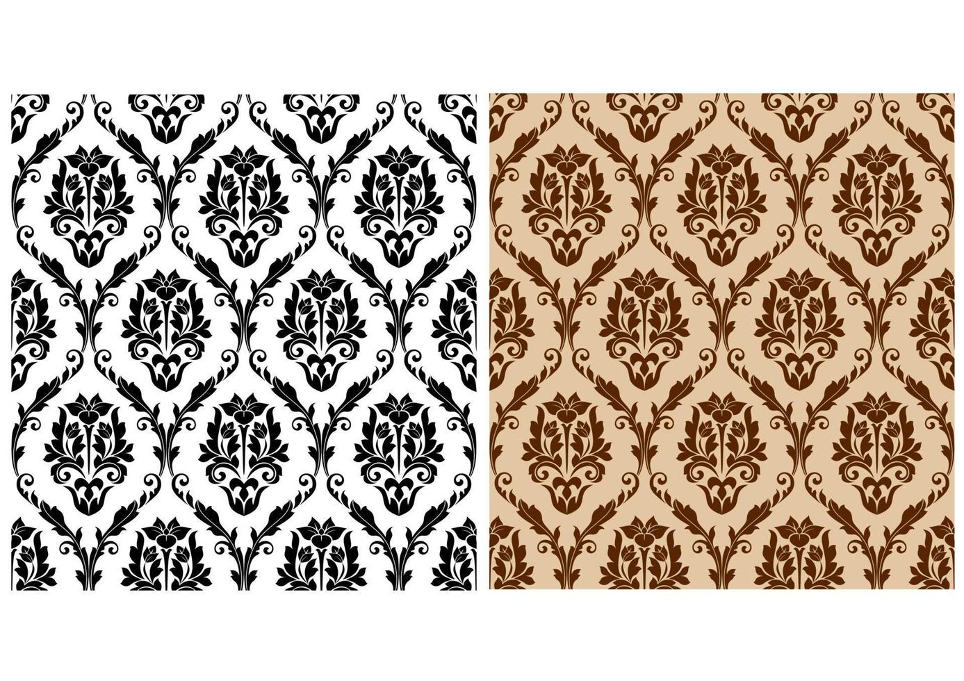 Seamless floral damask pattern vector