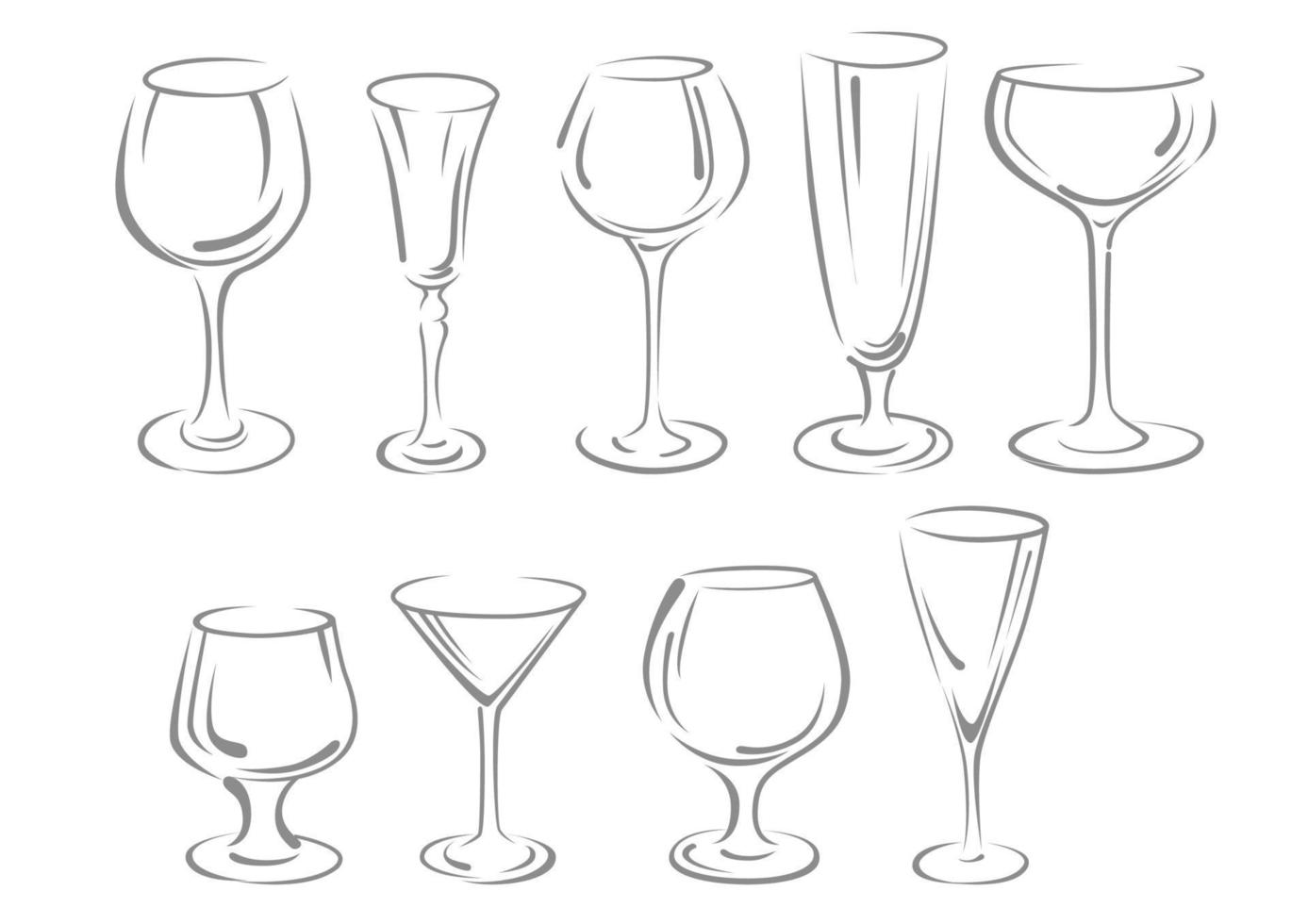 Alcohol isolated glasses vector