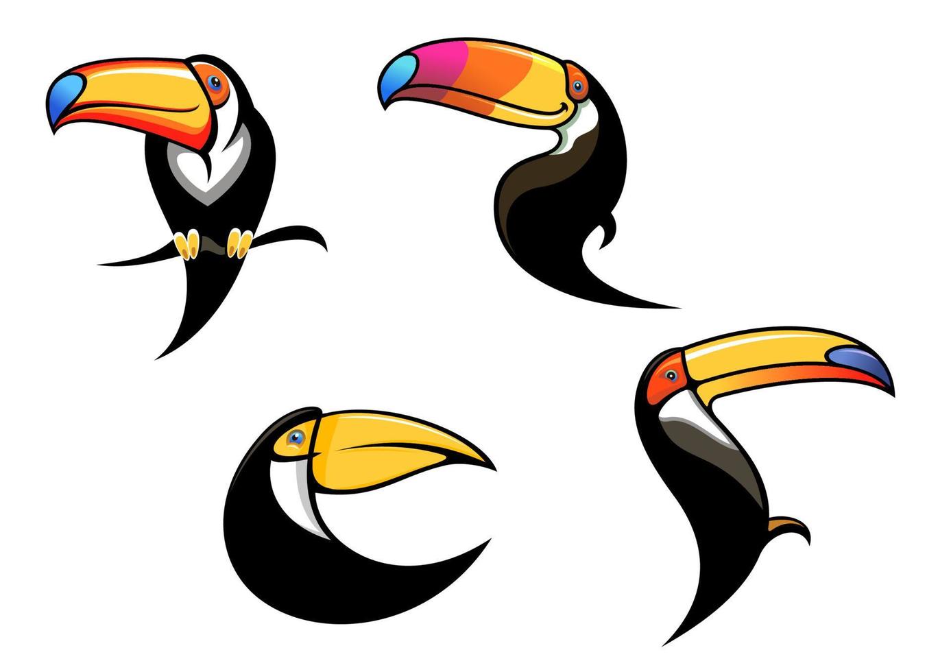 Funny toucan mascots and symbols vector