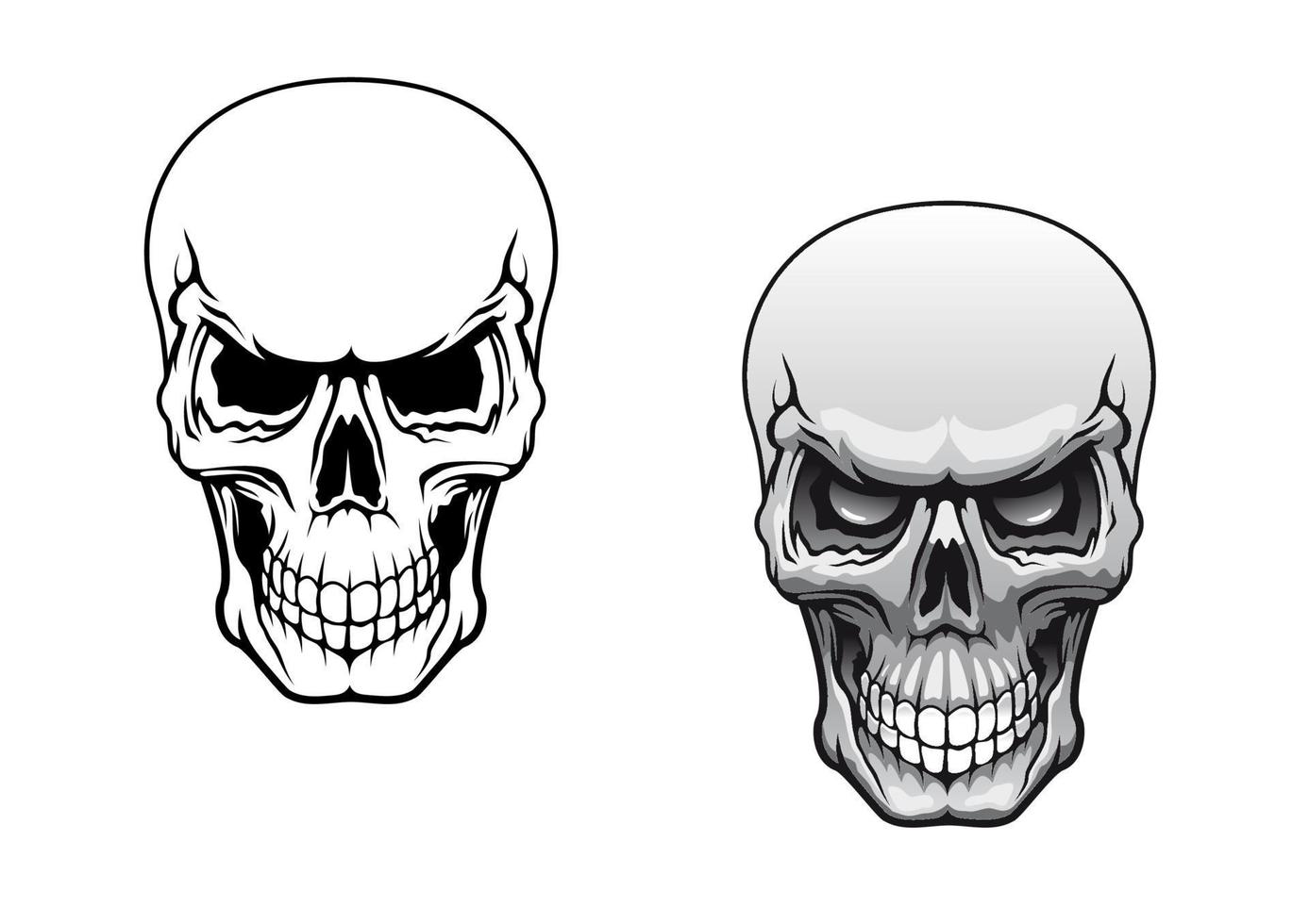 personajes de calaveras humanas vector