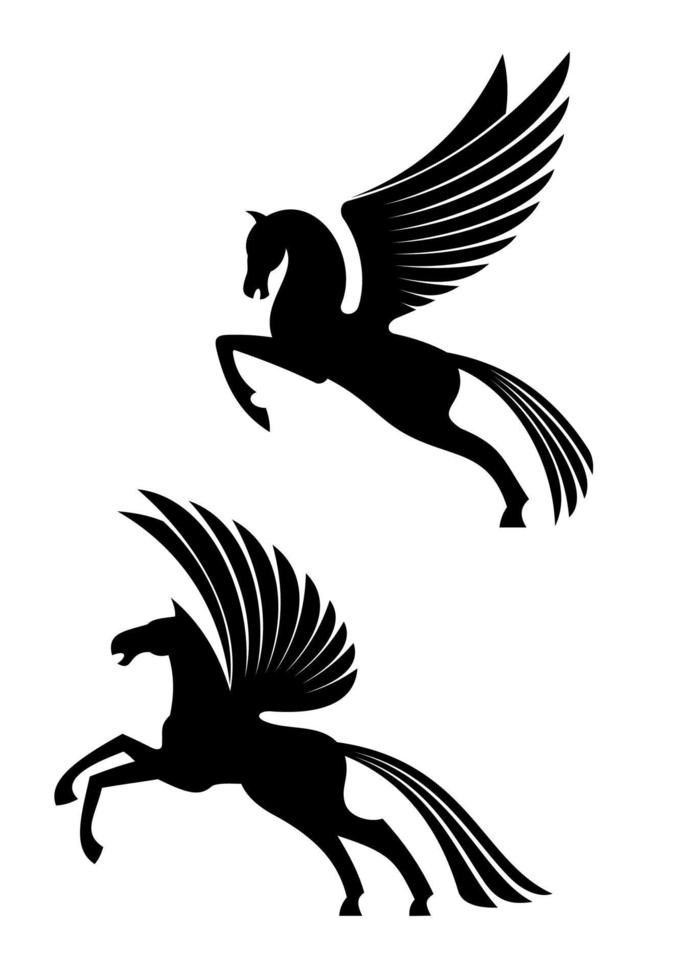 Pegasus winged horses vector