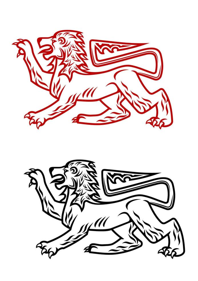 Ancient heraldic lion vector