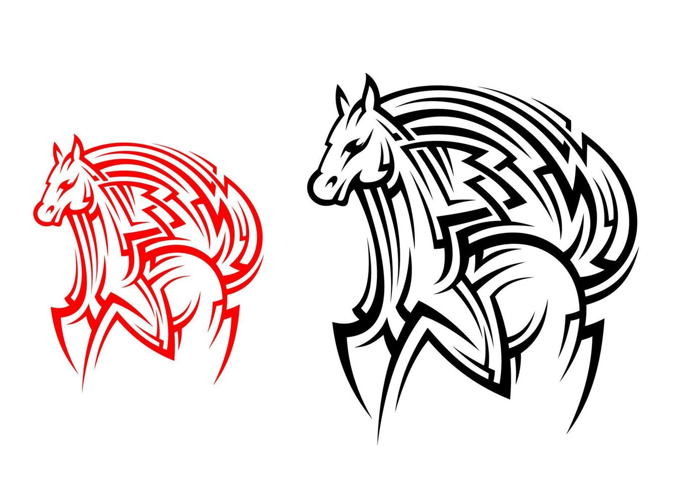 Tribal horse tattoo vector