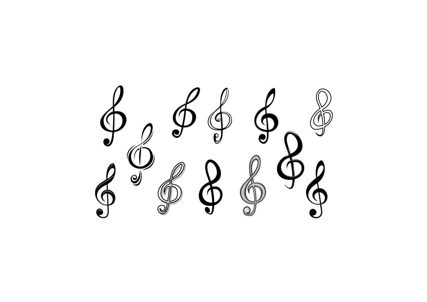 Music note keys vector