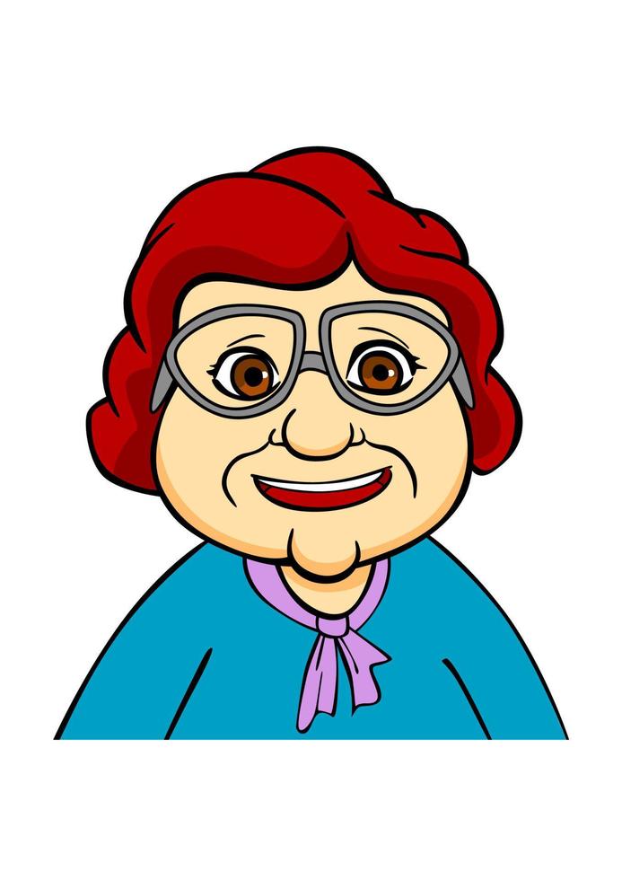 felicidad abuela personaje vector