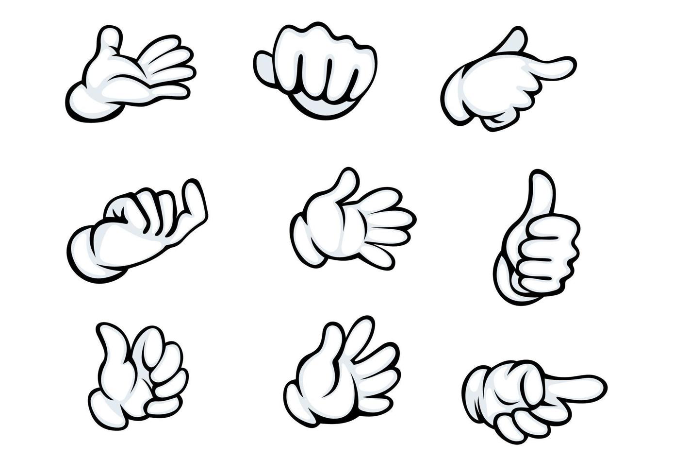 Set of hand gestures vector