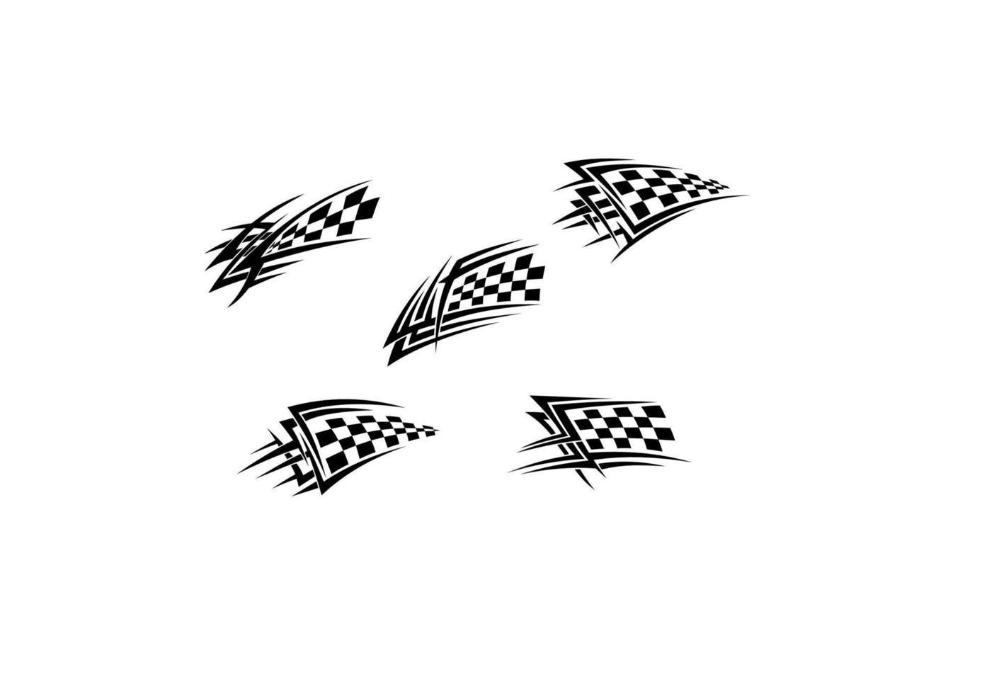 Racing flag tattoos vector