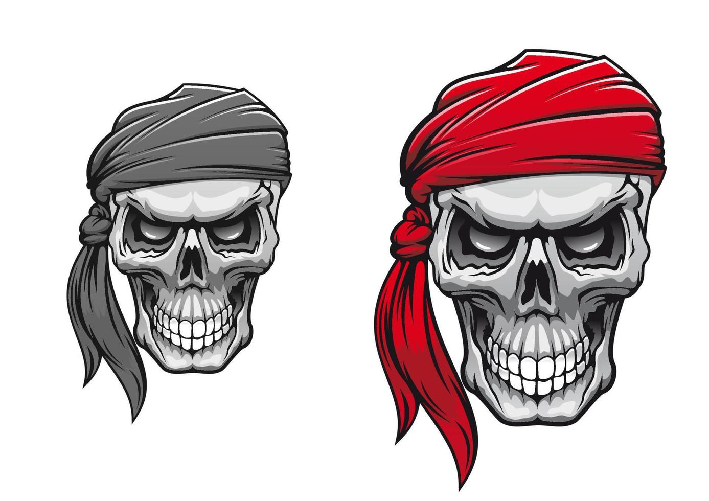 Pirate skull character vector