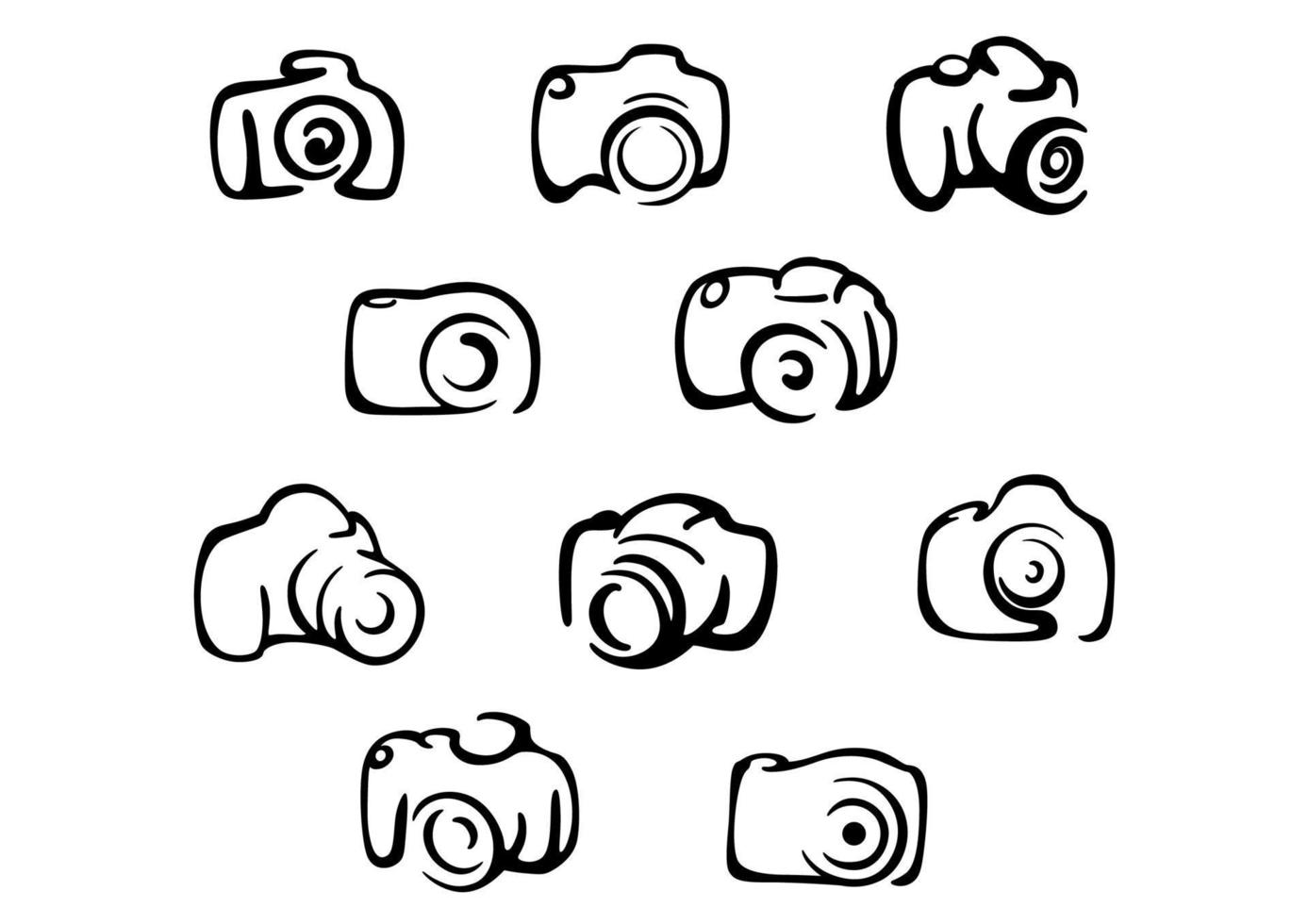 conjunto de iconos y símbolos de cámara vector