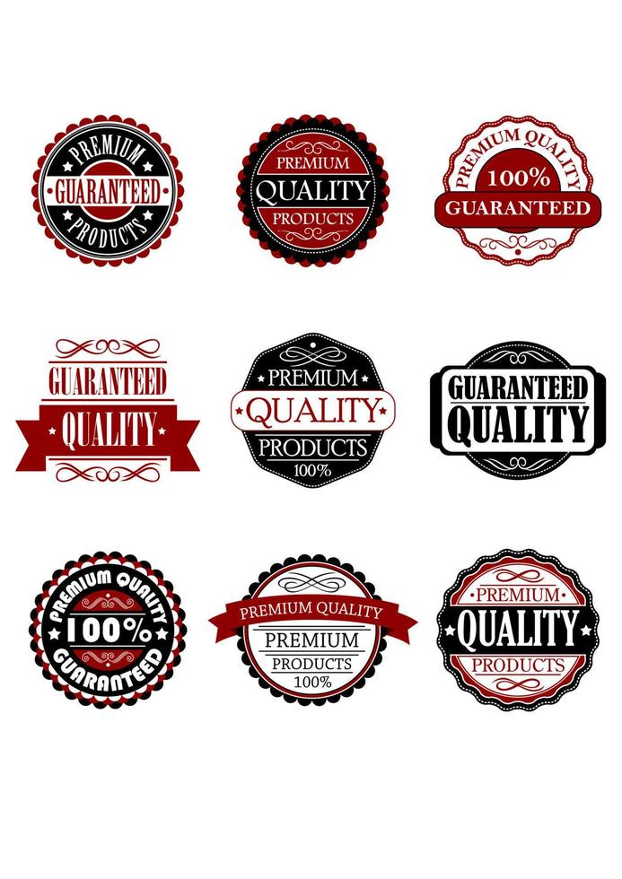 Premium quality and guarantee labels set vector