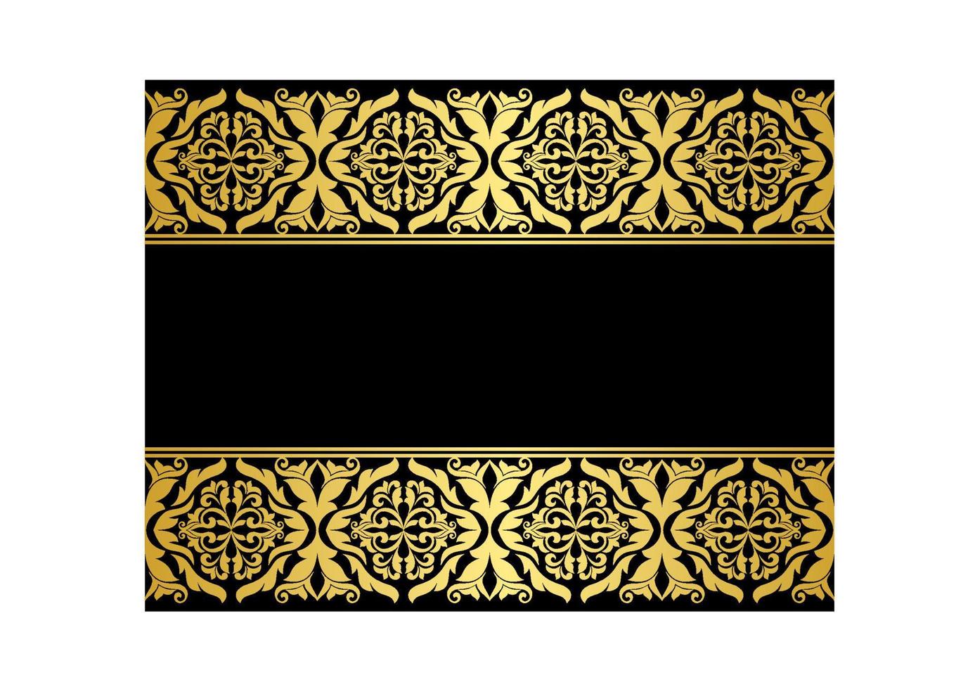 Floral borders with gilded embellishments vector