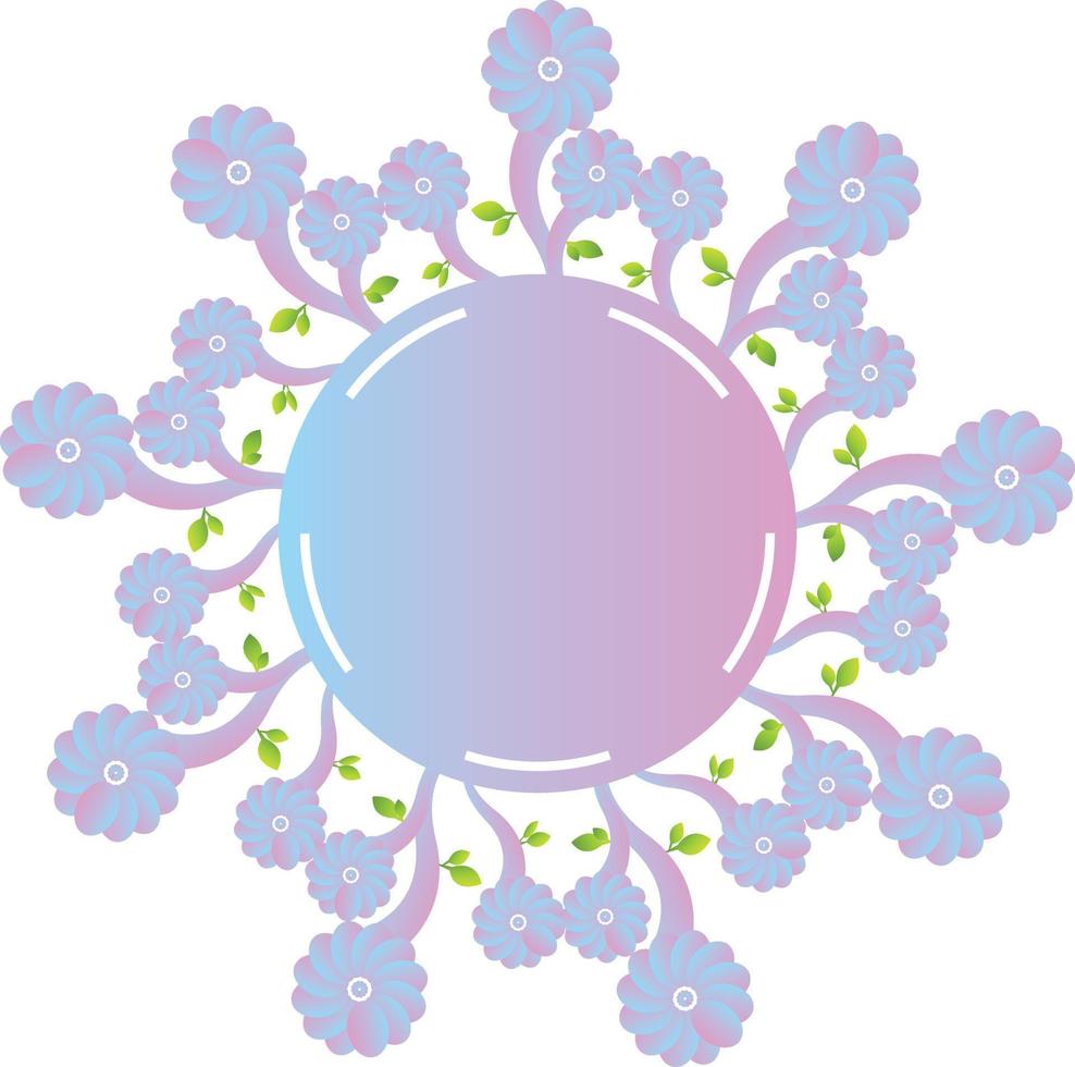 Editable Soft Color Floral Frame vector