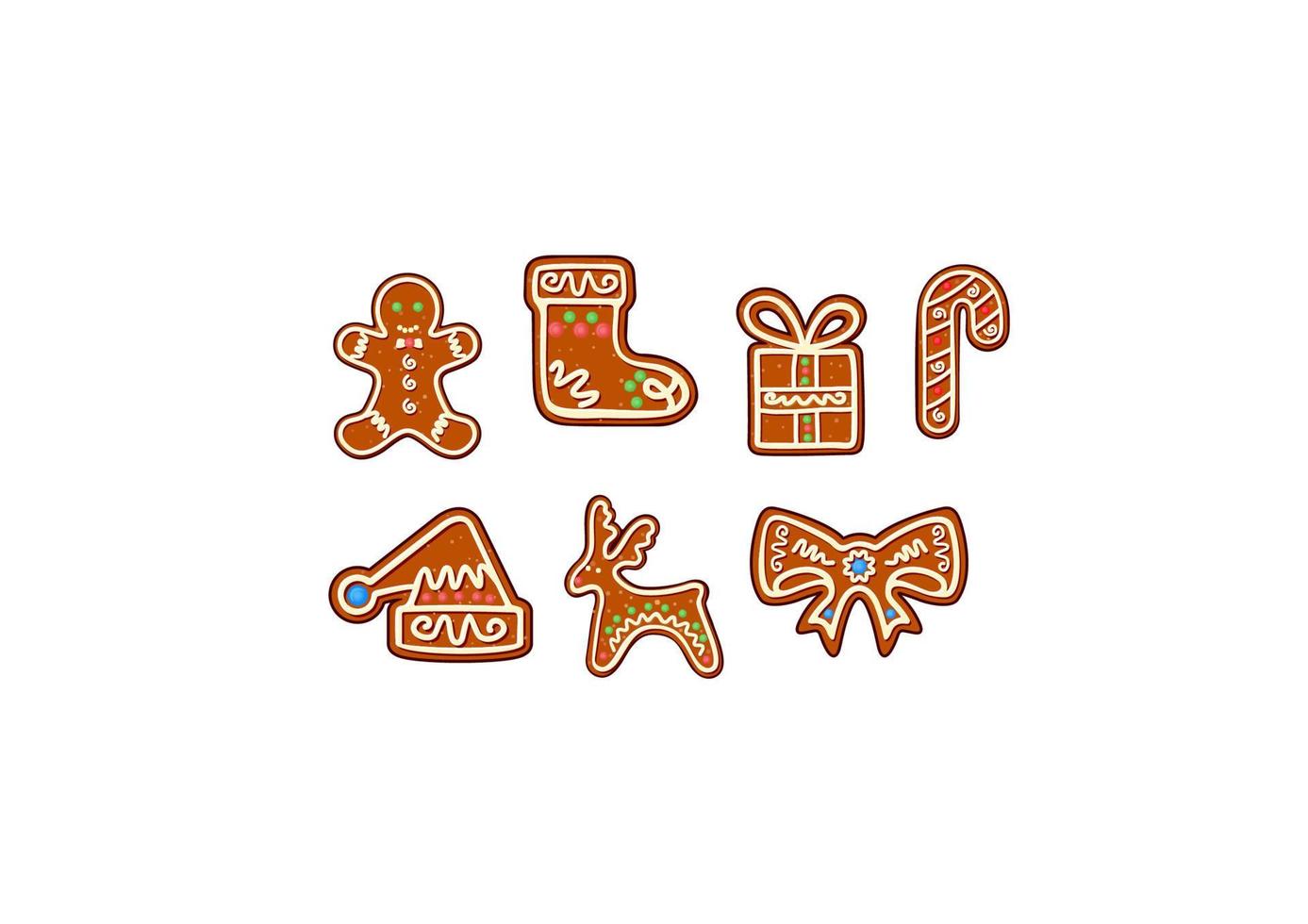 Gingerbread holiday objects vector