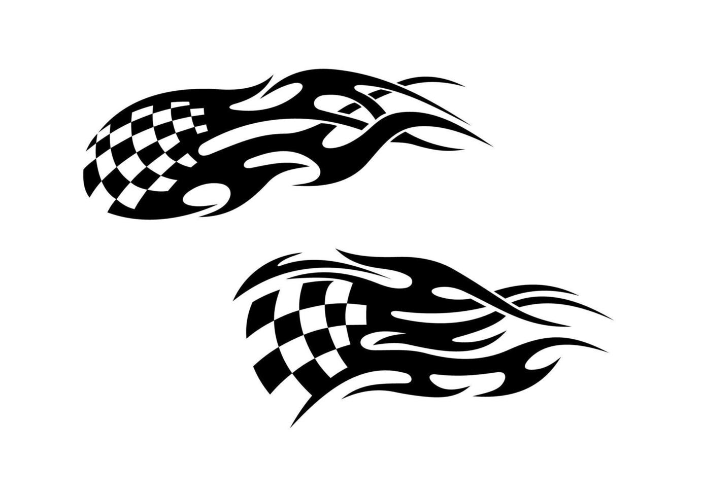 Racing tattoos flames vector