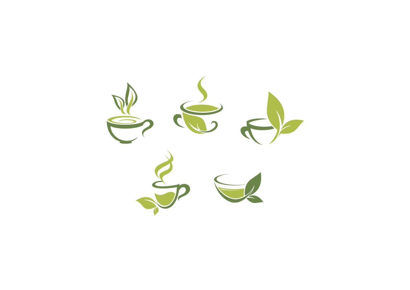 Fresh tea and green leaves vector