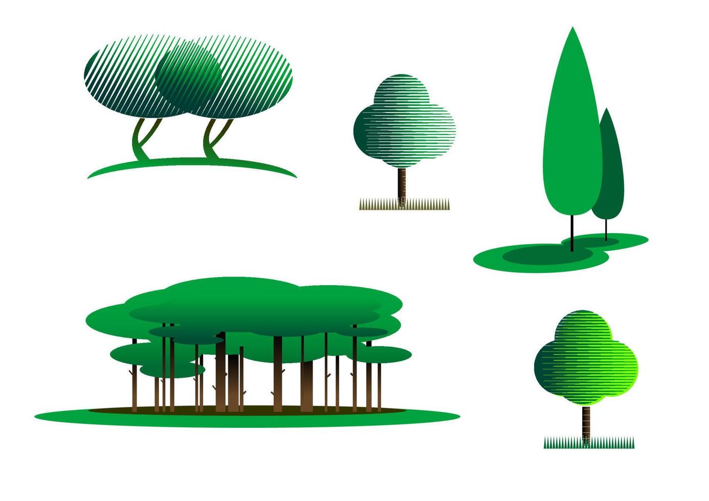 Tree symbols and icons vector