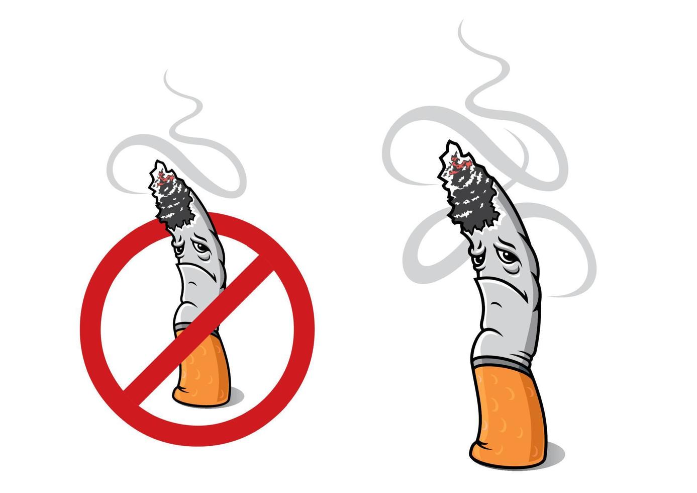 Closeup cigarette for sign of prohibition vector