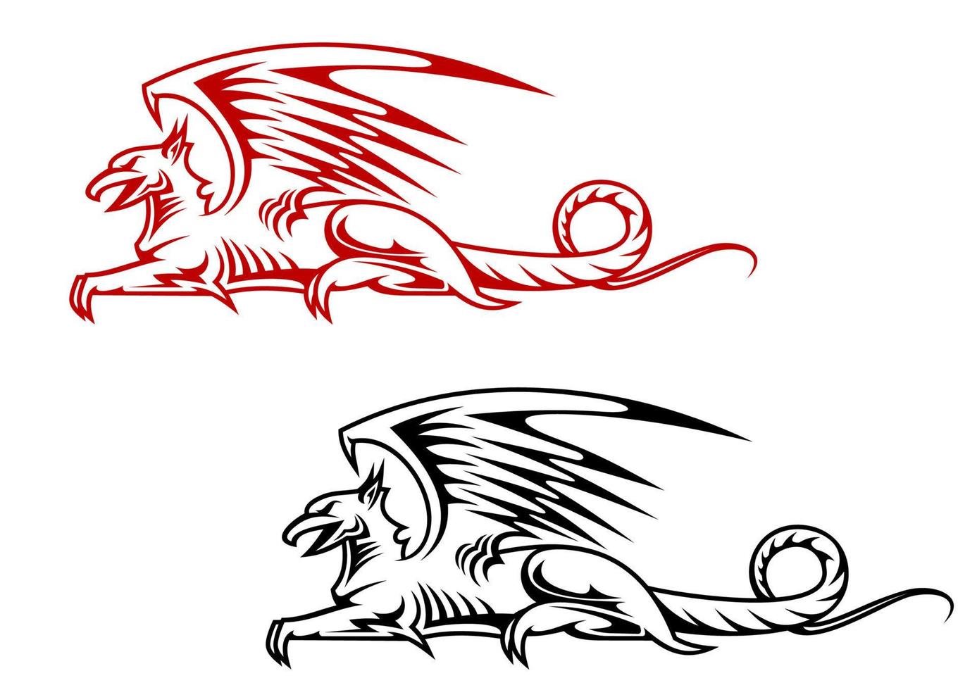 Medieval griffin monster vector