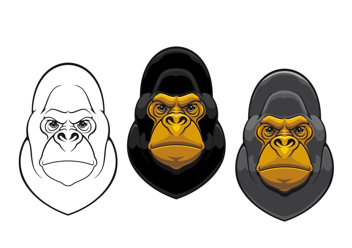 peligro gorila mono mascota vector