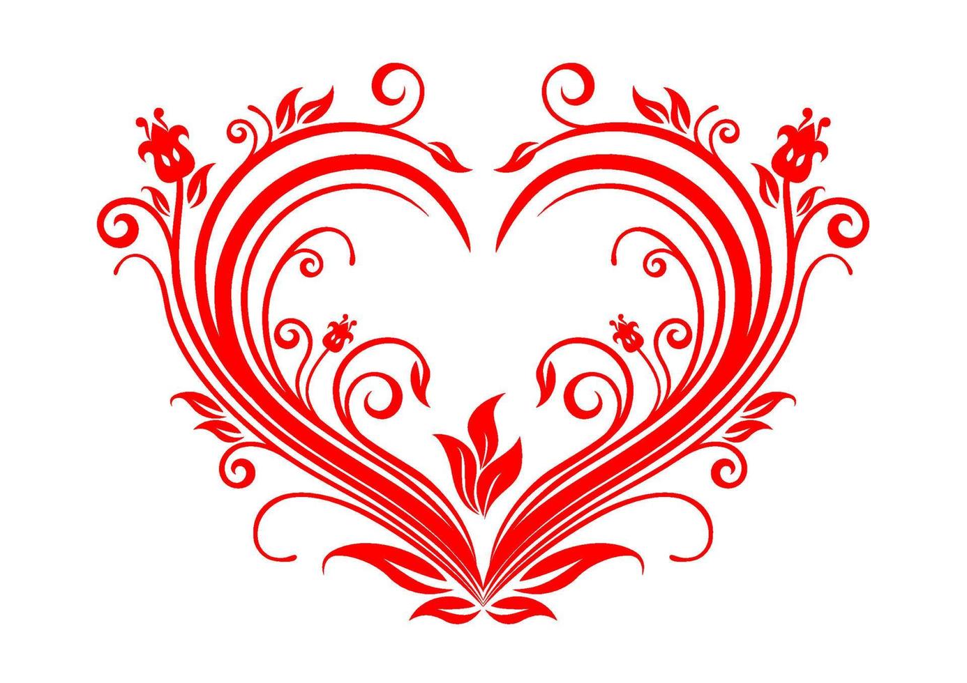 san valentin corazon floral vector