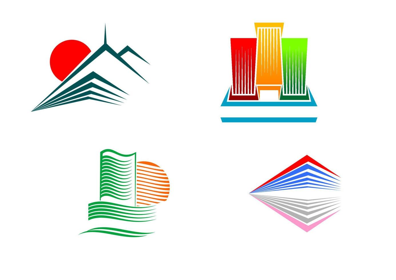 Buildings symbols and icons vector