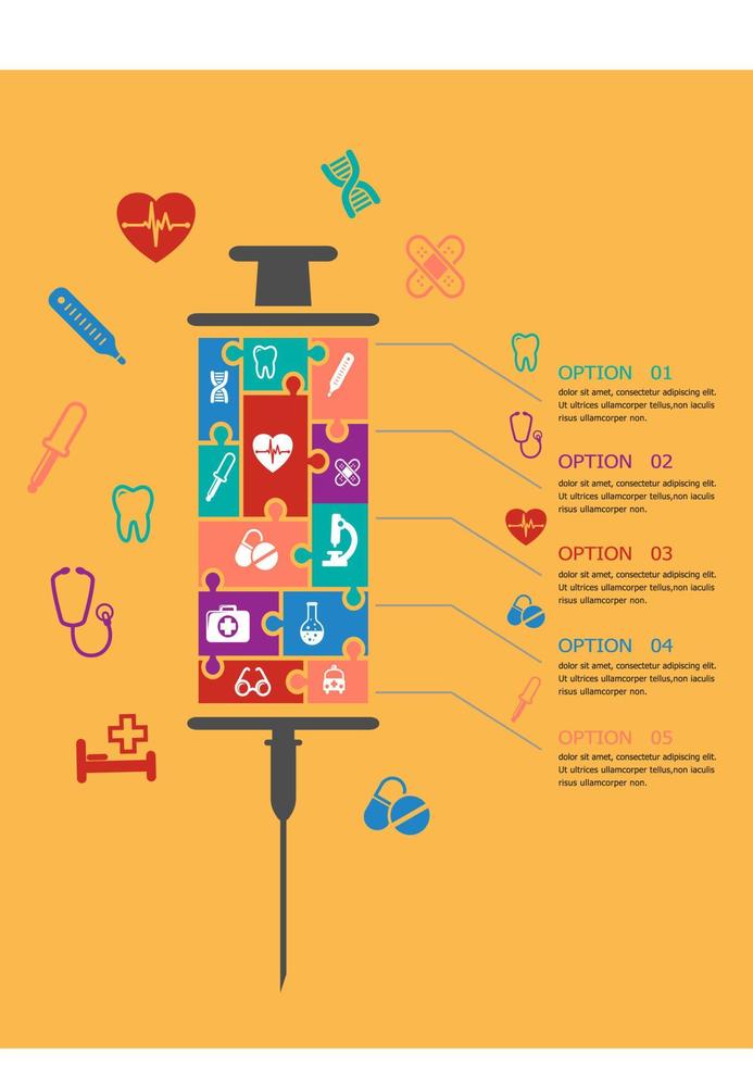Medicine and healthcare infographic elements vector