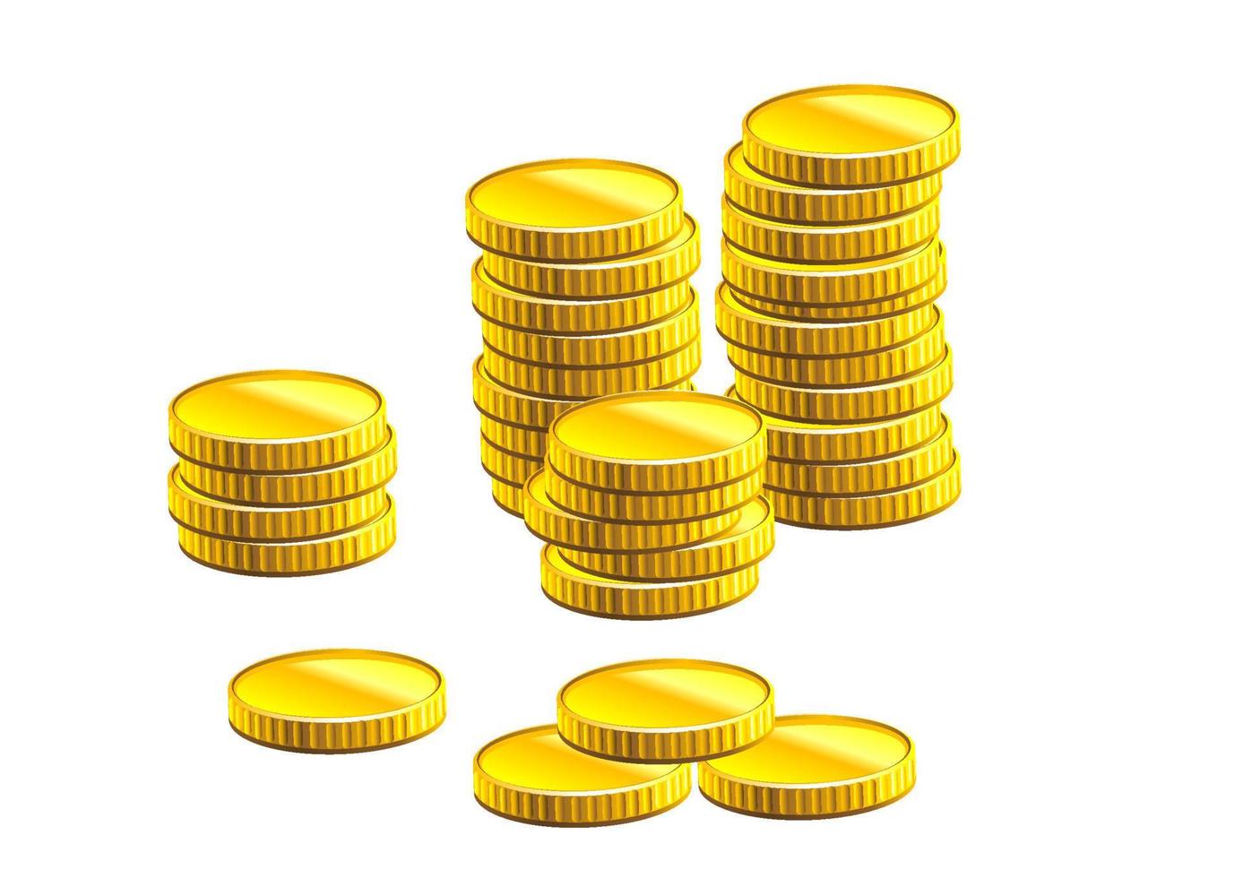 Many gold coins vector