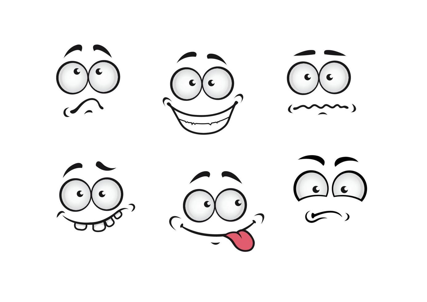 Cartoon emotions faces vector