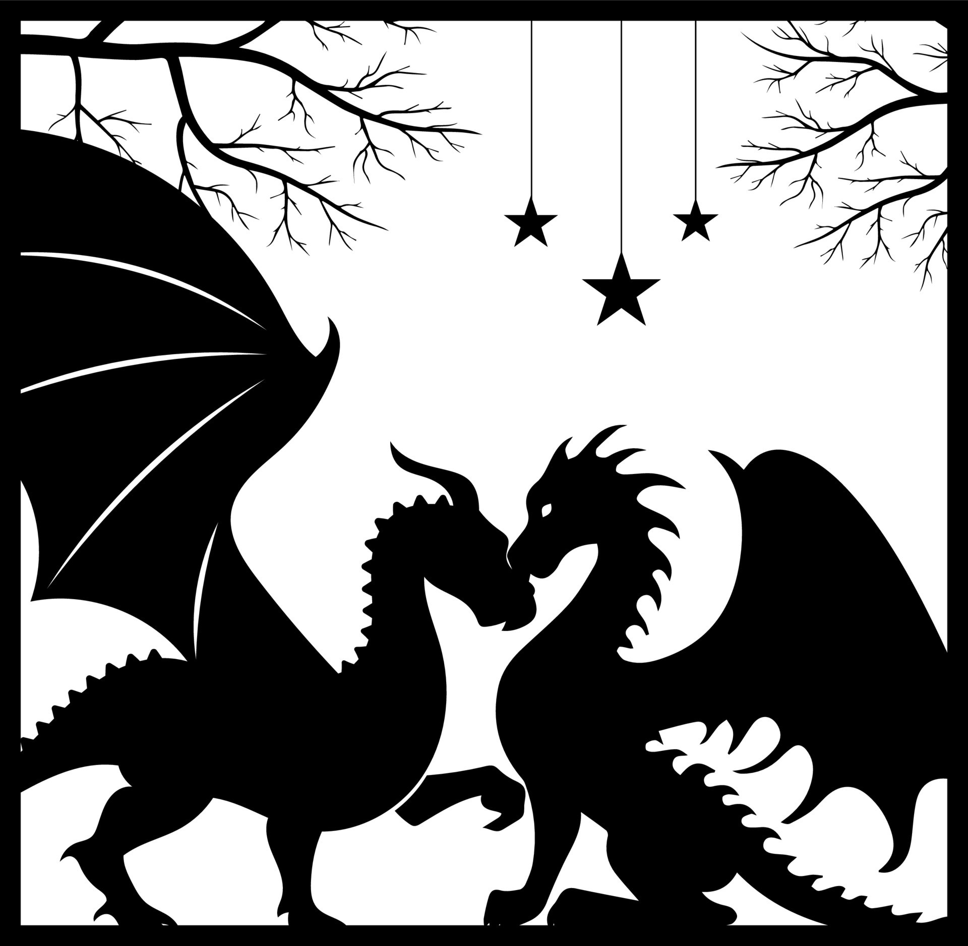 Dragon vector, Dragons Cut File, silhouette, Dragons Head, Animal