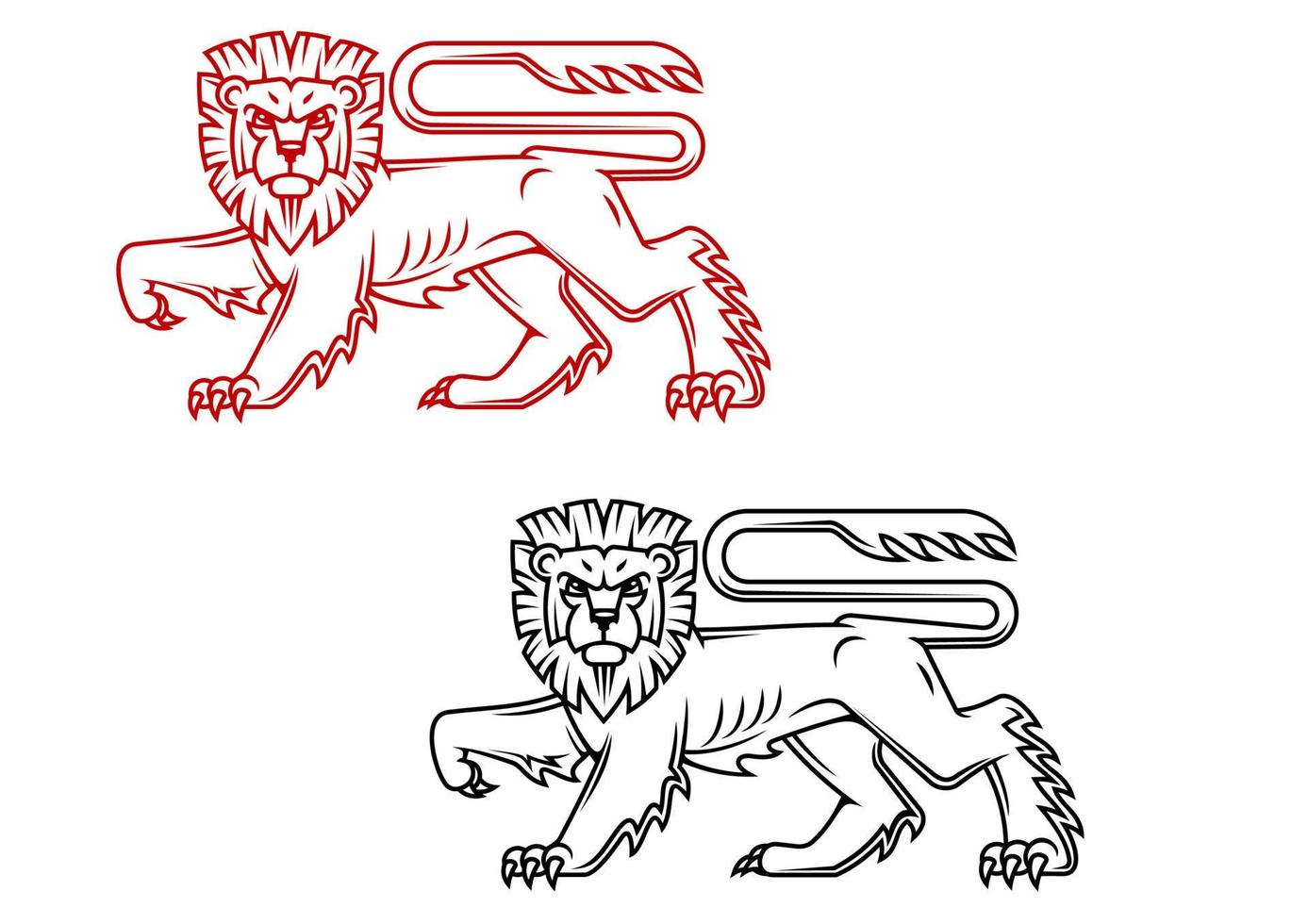 rey león heráldico vector