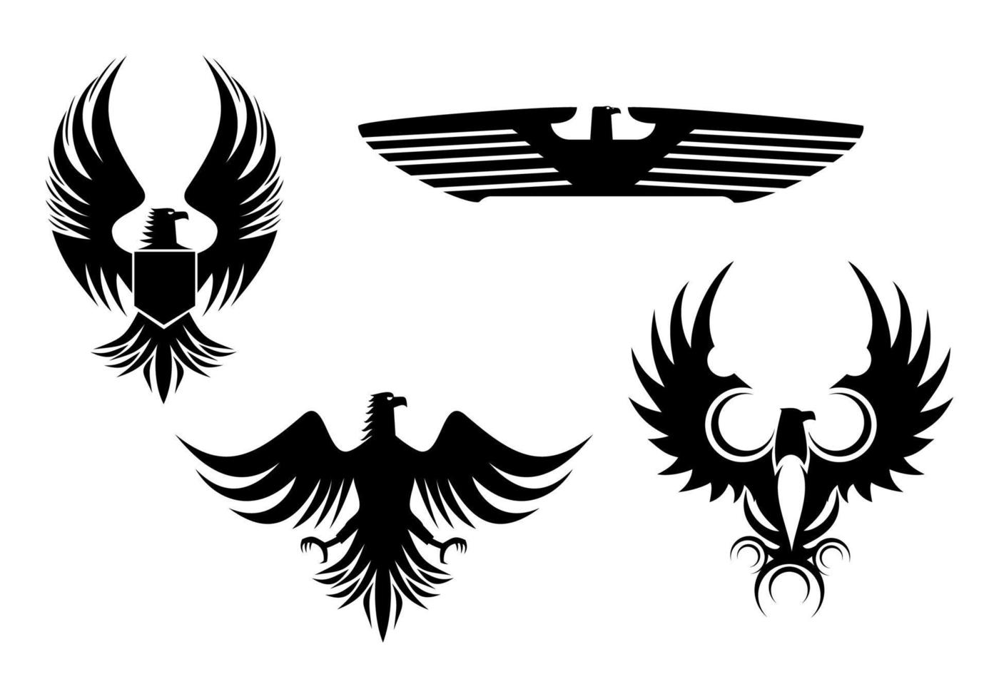 Eagle, falcon, hawk tattoos vector