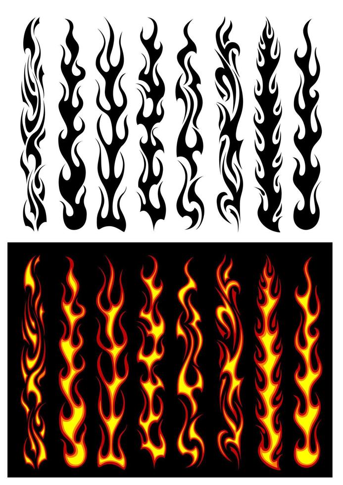 Tribal flames and elements vector