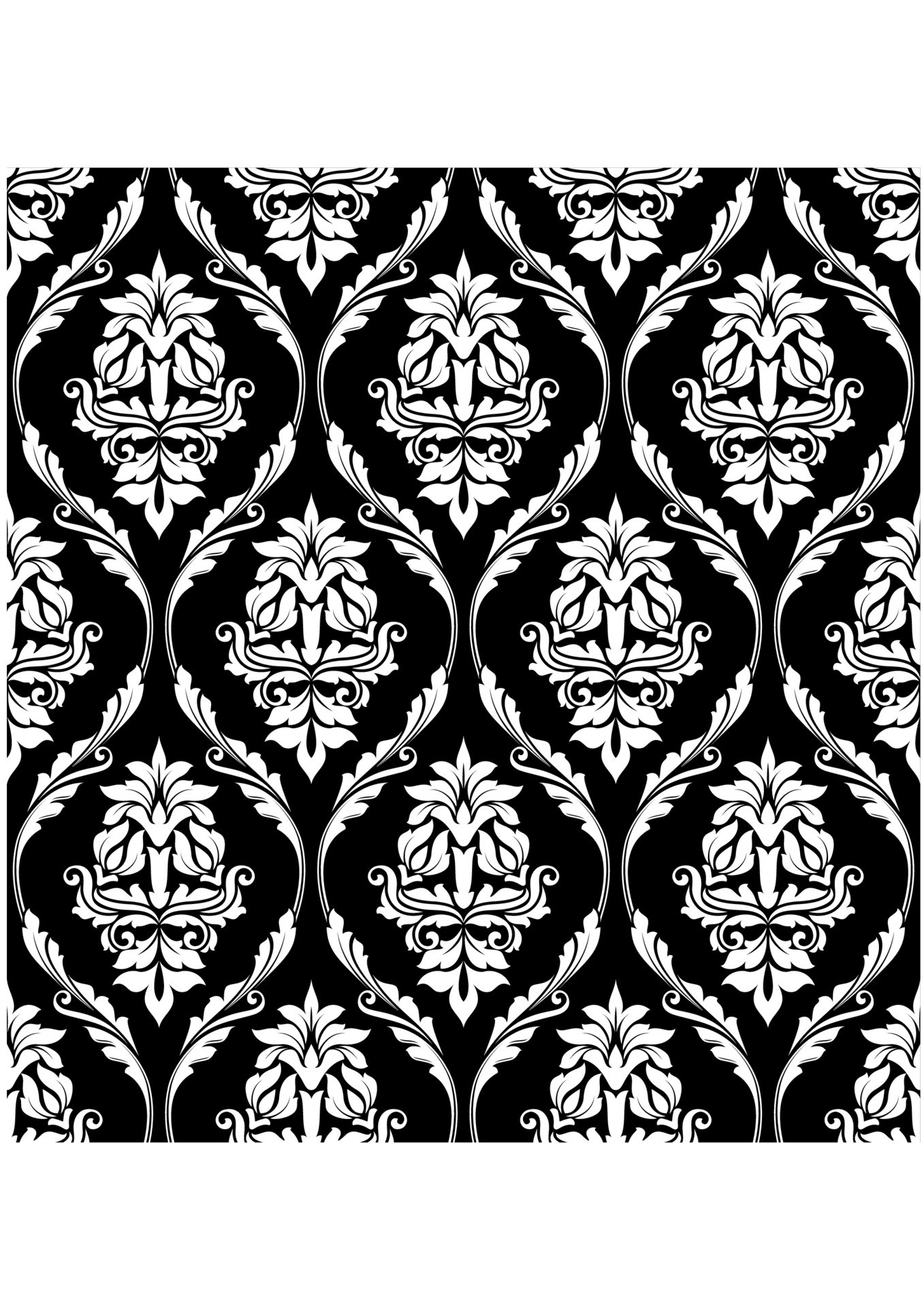 Damaskstyle design of floral arabesques 11231214 Vector Art at Vecteezy