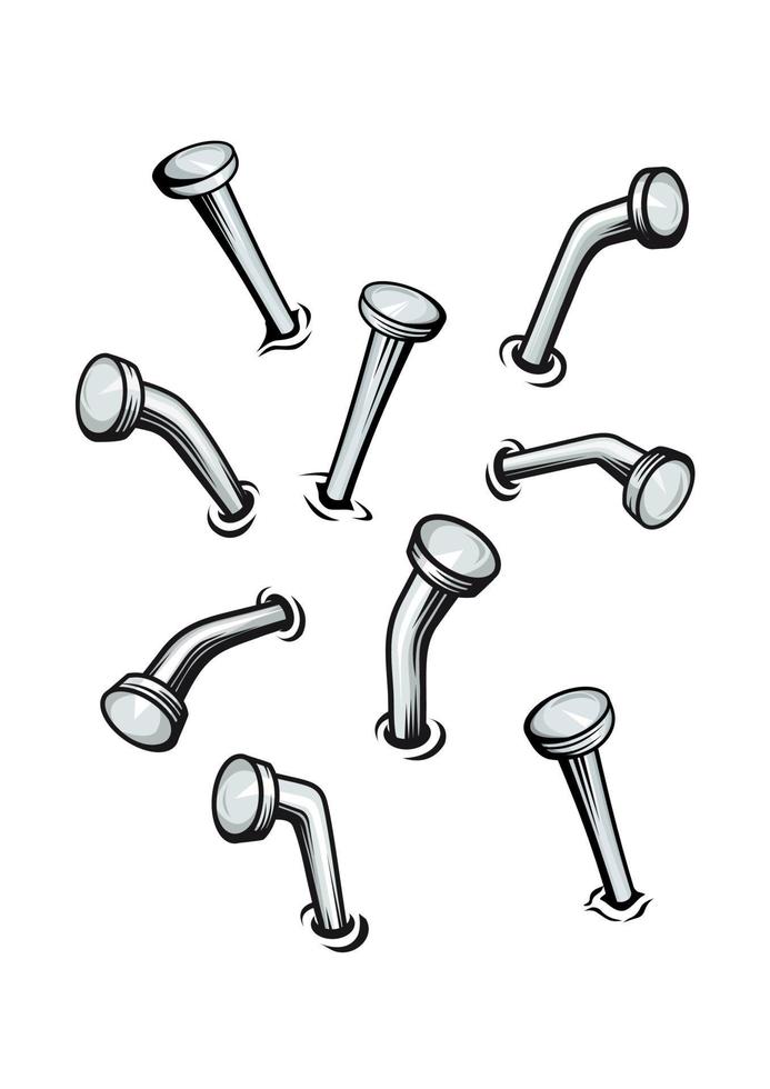 Set of cartoon nails vector