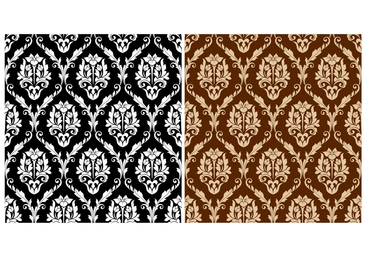 Two floral seamless arabesque patterns vector