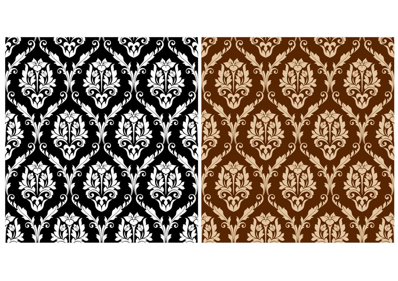 Two floral seamless arabesque patterns vector