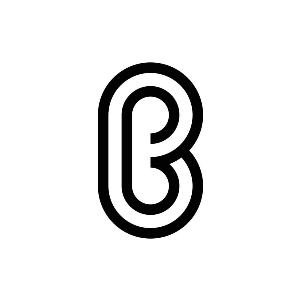 diseño moderno del logotipo del monograma de la letra b vector