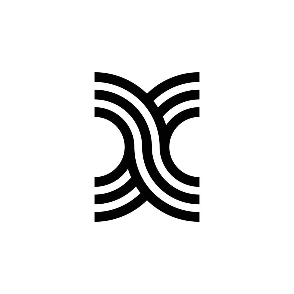 diseño moderno del logotipo del monograma de la letra x vector