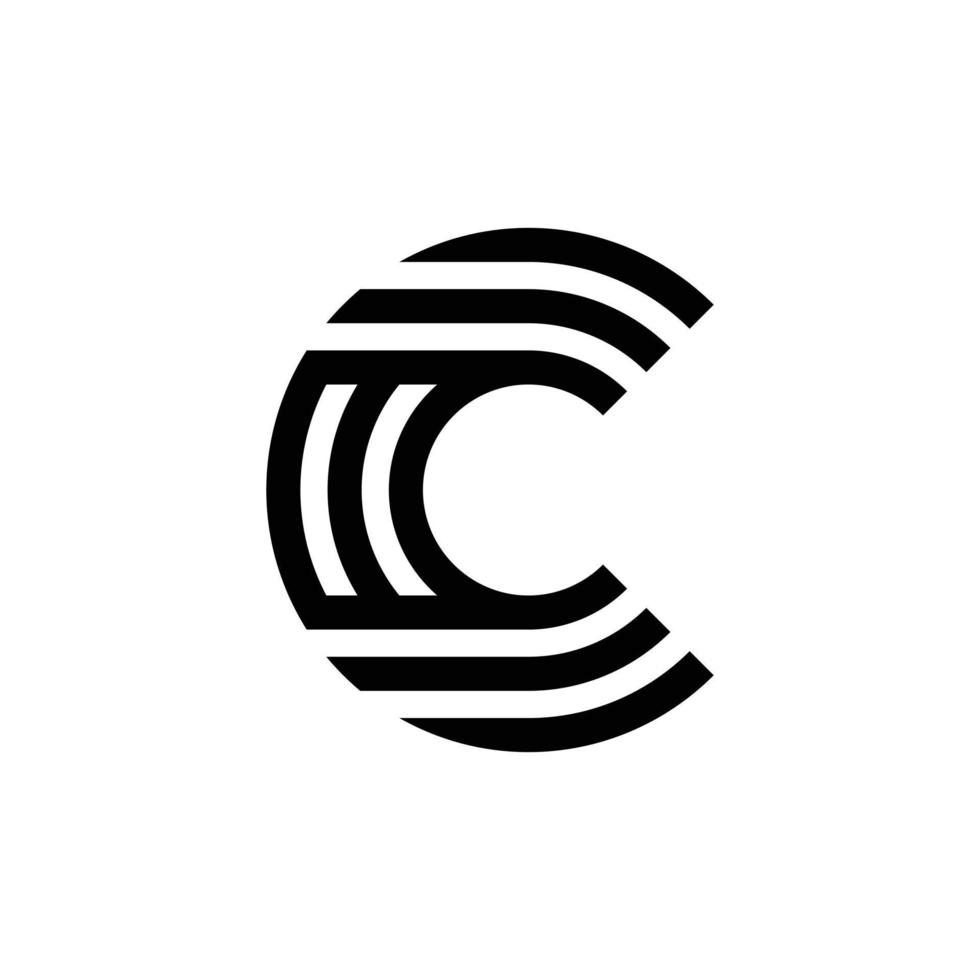 diseño moderno del logotipo del monograma de la letra c vector