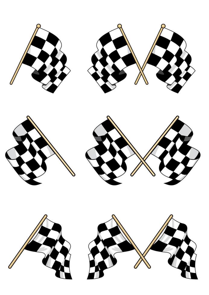 Checkered flags set vector