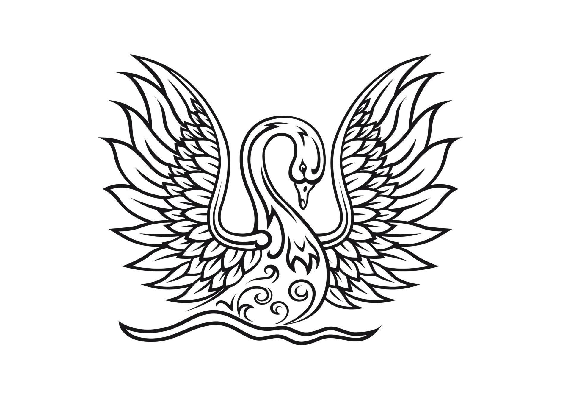 Elegant swan bird 11231287 Vector Art at Vecteezy