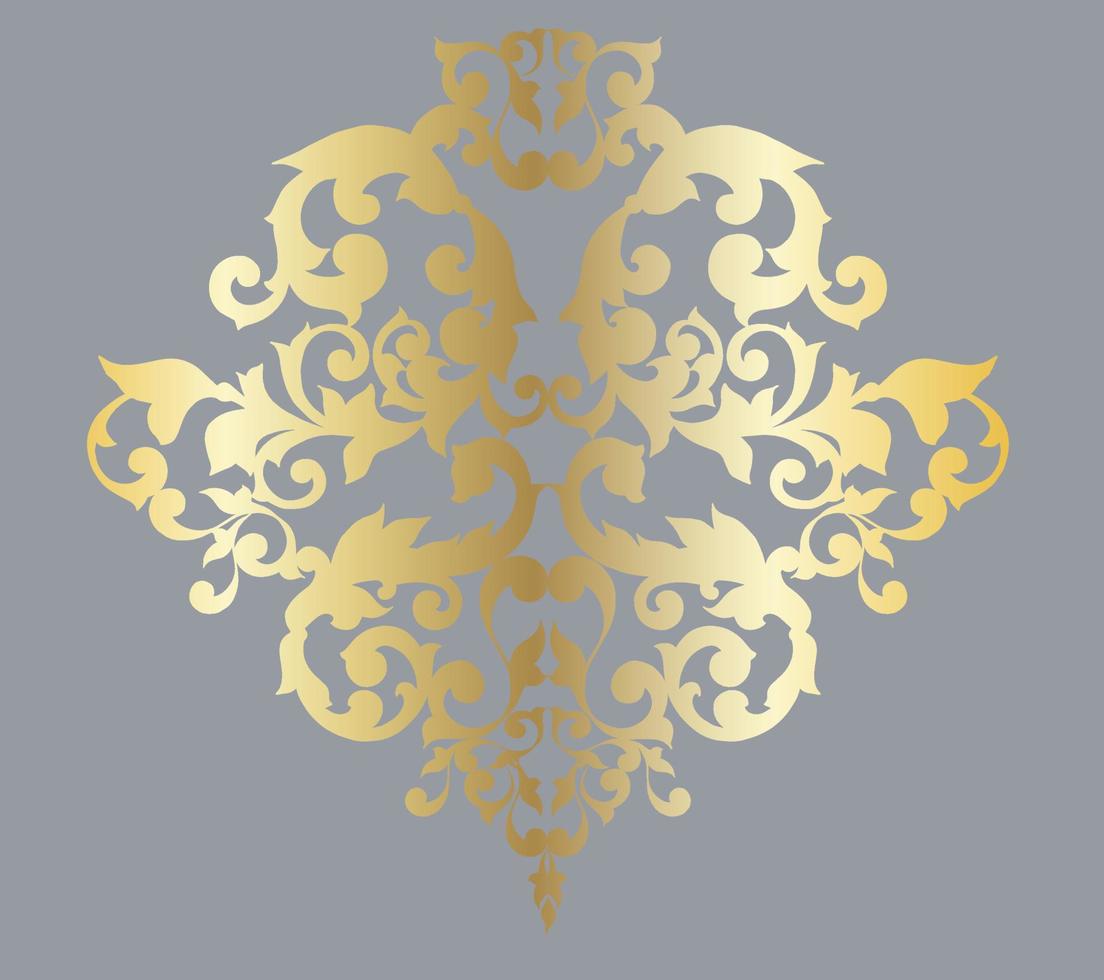 Vector damask vintage baroque scroll ornament swirl. Victorian monogram heraldic shield swirl. Retro floral leaf pattern border foliage antique  acanthus calligraphy engraved tattoo.Tile decor element