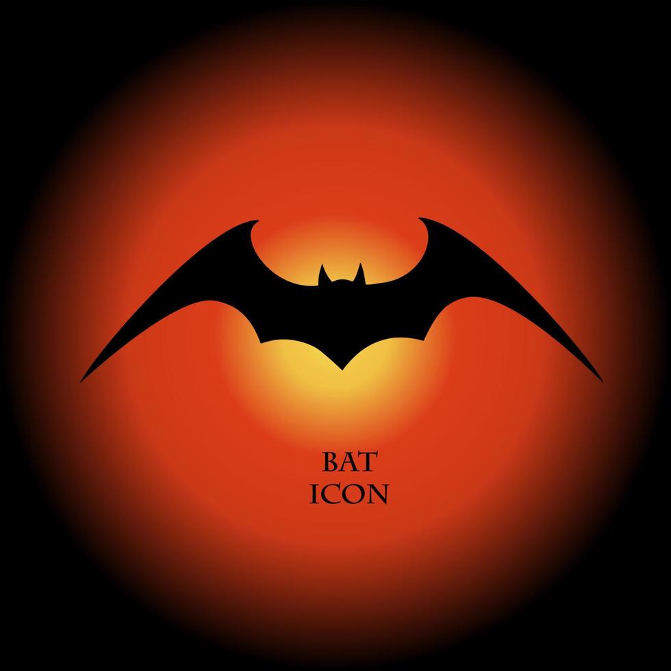 Halloween flying bat.  Vampire vector bat. Dark silhouette of bat flying in a flat style