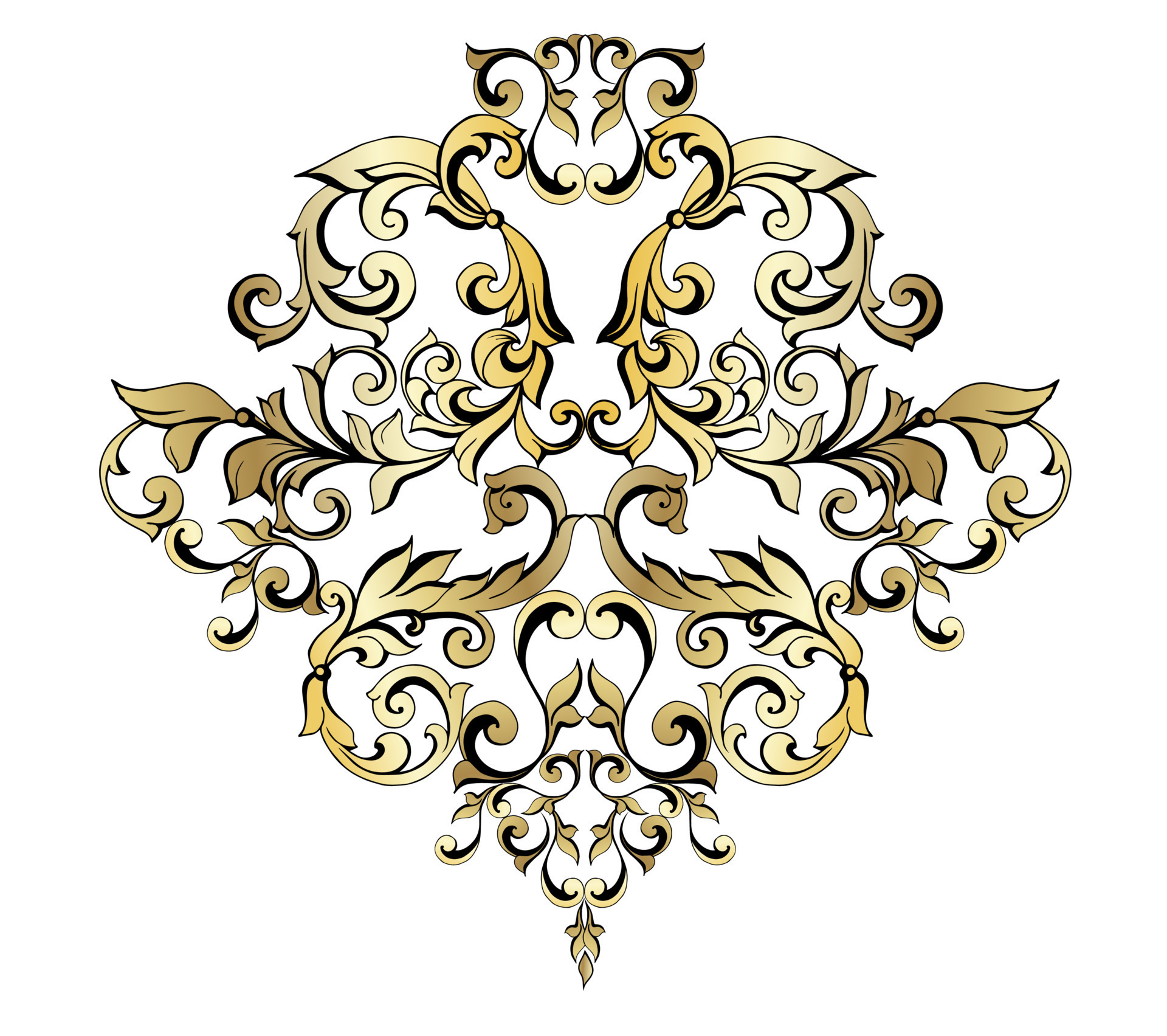 Vector damask vintage baroque scroll ornament swirl. Victorian