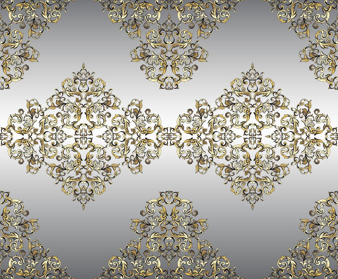 Vector damask vintage baroque ornament. Retro pattern antique style acanthus. Seamless pattern