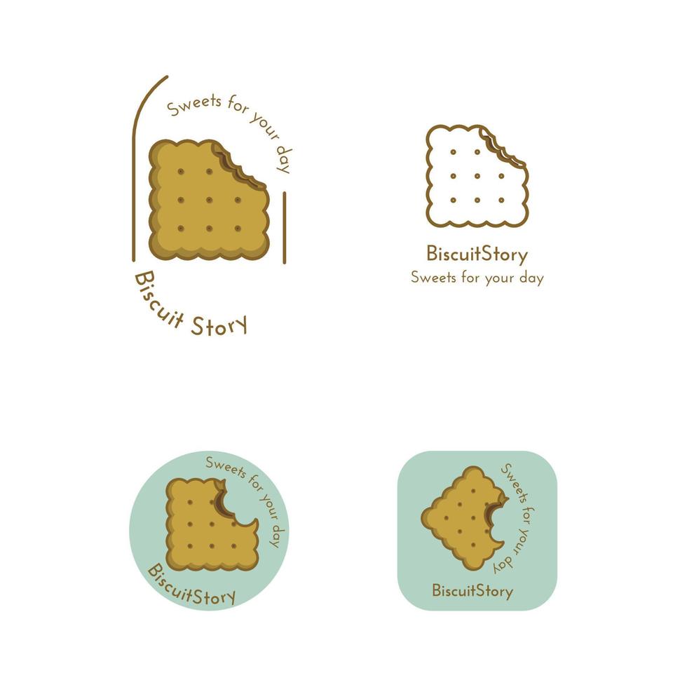 colección de conjunto de logotipos de galletas vector