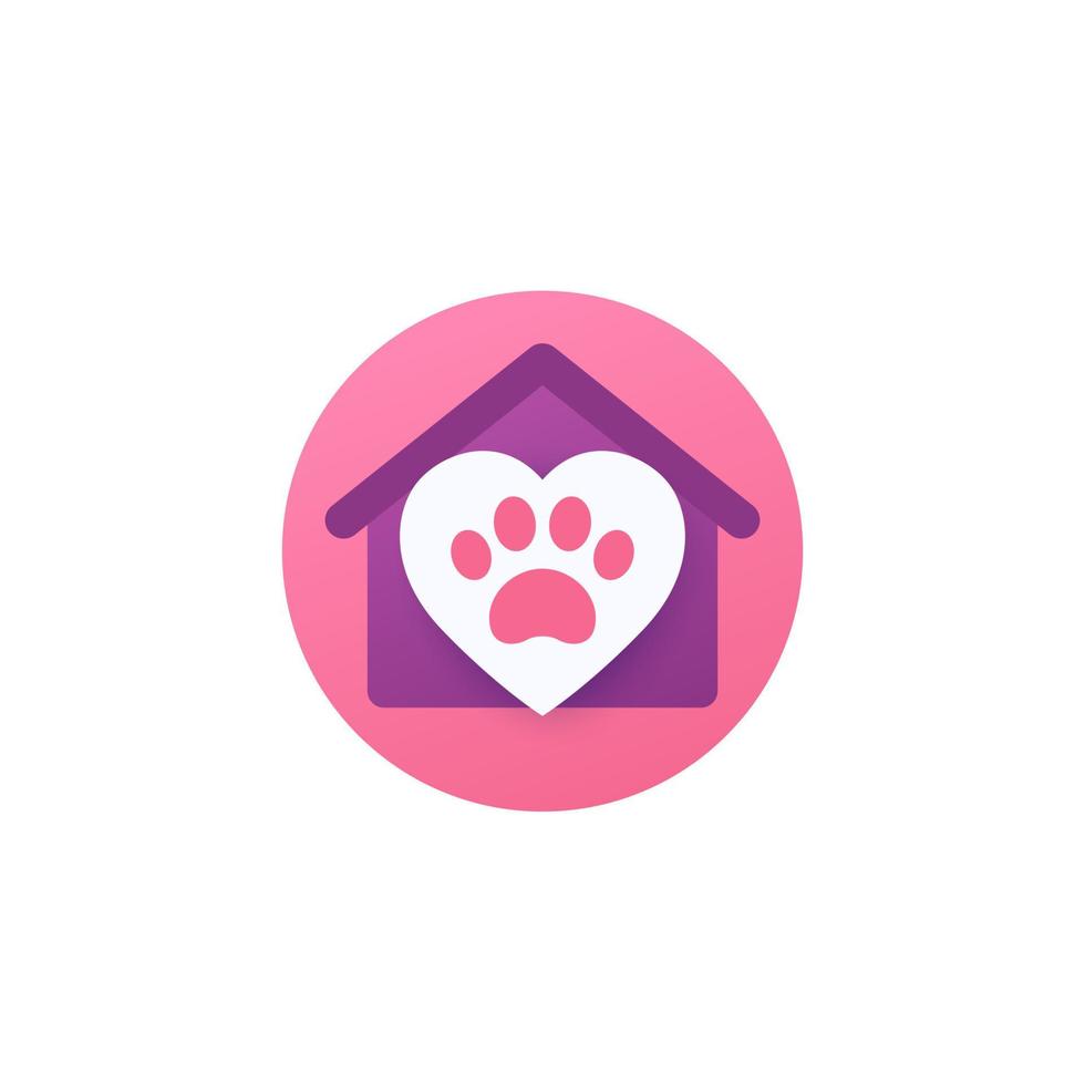 pet friendly icon with a house, home vector