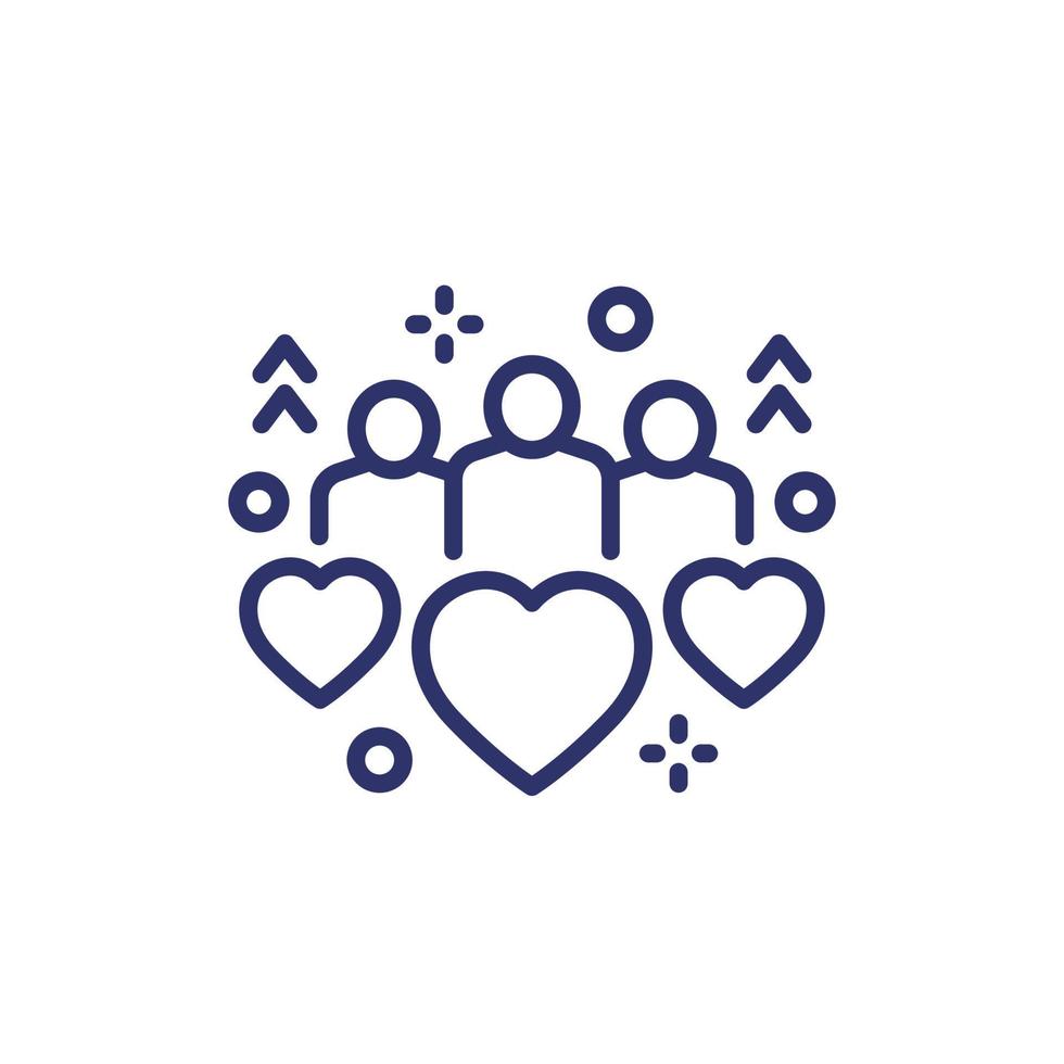 community, people icon, line vector