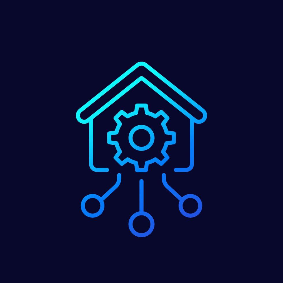 Smart home and house control line icon vector